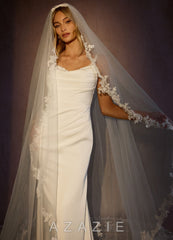 Timeless Floral Grace Lace Cathedral Veil ivory