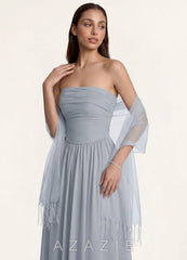 Azazie Sheer Tassel Organza Shawl dusty_blue