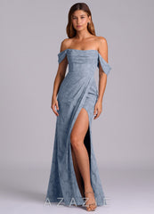 Azazie Johana Dusty Blue Mermaid Off the Shoulder Floral Burnout Convertible Dress dusty_blue