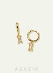 14K Gold Plated Birthstone Huggies april