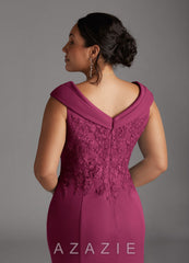 Azazie Calathea Mulberry A-Line Lace Dress mulberry