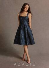 Jackey {color} Jacquard Pleated Midi Dress