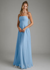 Azazie Selah Powder Blue A-Line Strapless Chiffon Dress powder_blue