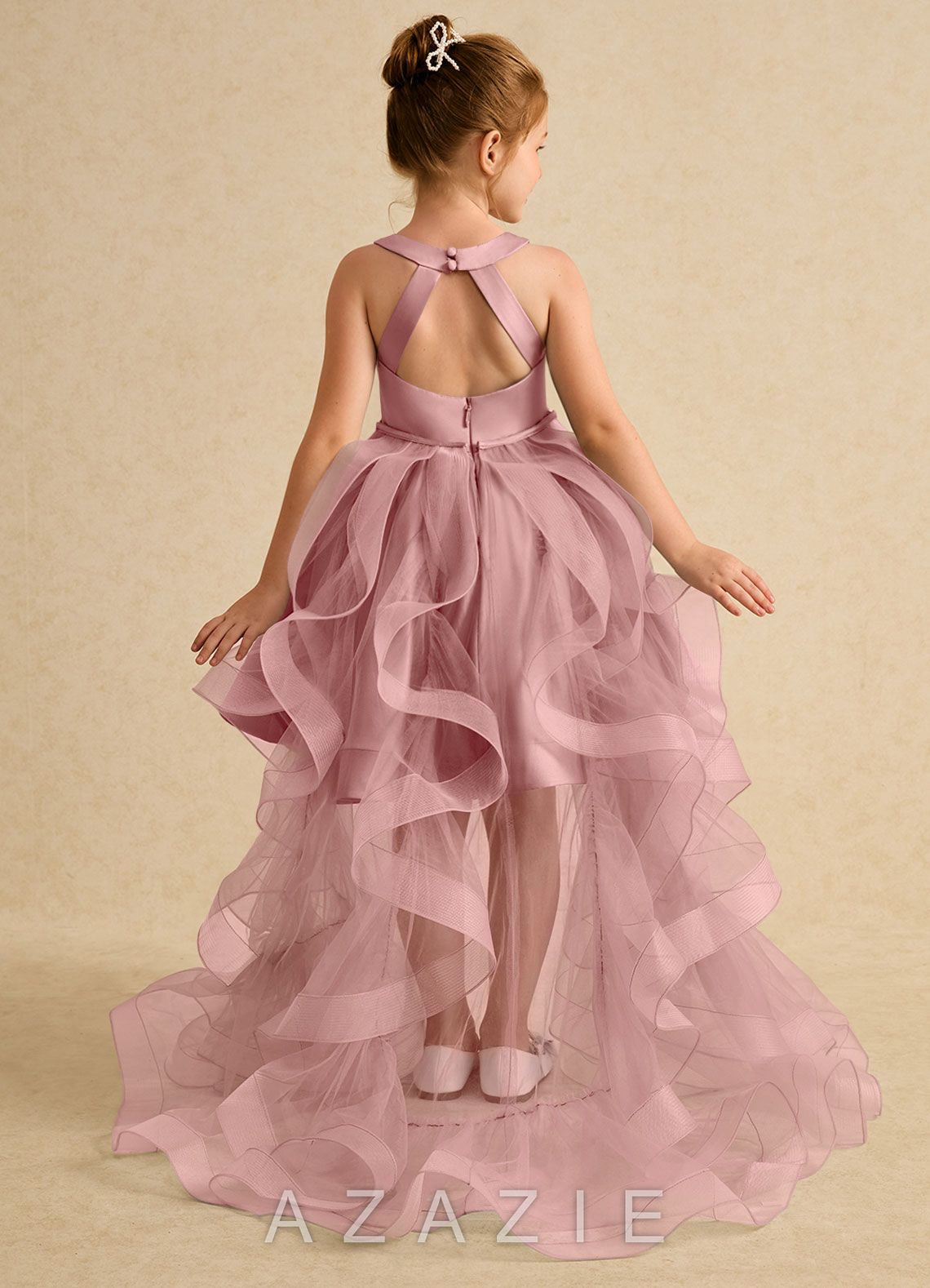 Azazie Julietta Dusty Rose Ball-Gown Convertible Tulle Dress