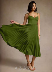 Emma {color} Pleated Midi Dress olive_green_#og134192