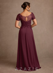 Azazie Alva Cabernet A-Line Lace Dress cabernet