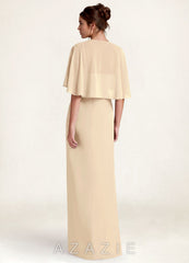 Azazie Matching Color Chiffon Short Cape Shawl champagne