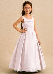 Azazie Audrey Blushing Pink A-Line Pleated Matte Satin Dress blushing_pink