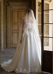 Two-Tier Scalloped Lace Evangeline Fingertip Veil