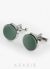Rounded Matte Satin Cuff Links eucalyptus