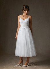 Azazie Zenia Diamond White A-Line Tulle Dress diamond_white