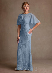 Azazie Amrita Dusty Blue Mermaid Lace Chiffon Dress