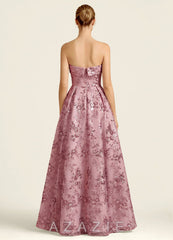 Iriseam Pink Sequin Embroidery Prom Dress