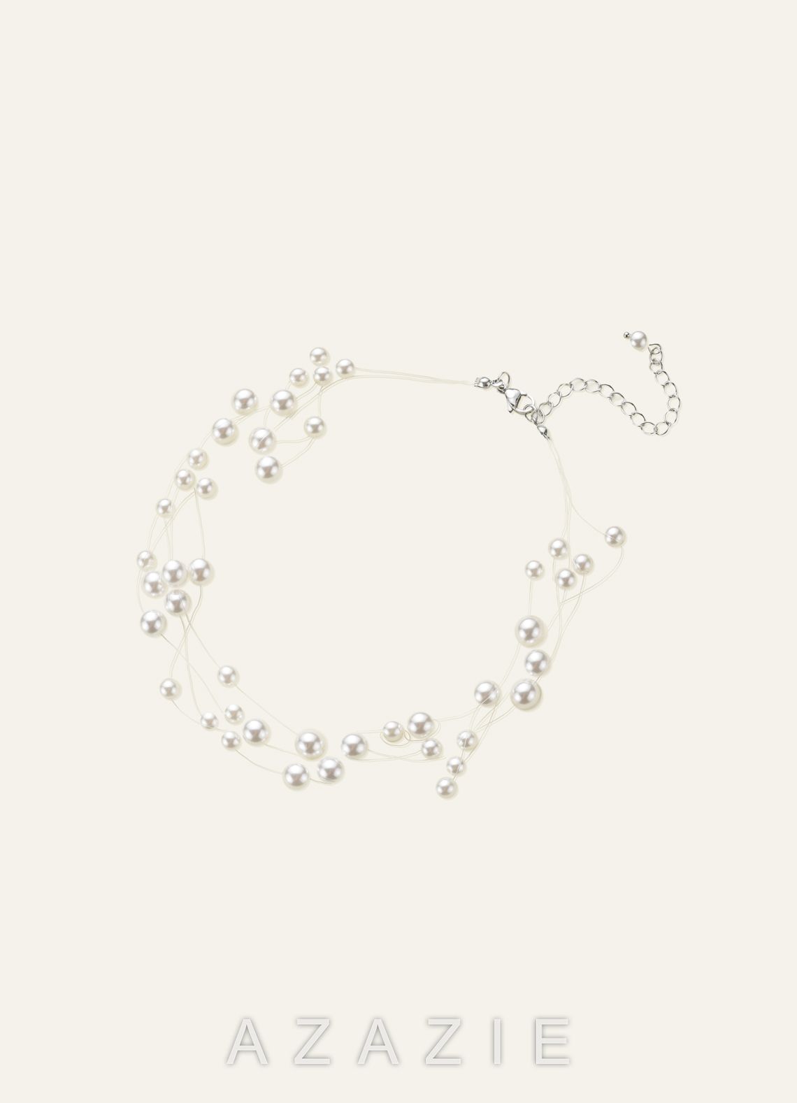 Floating Freshwater Pearl Necklace  white