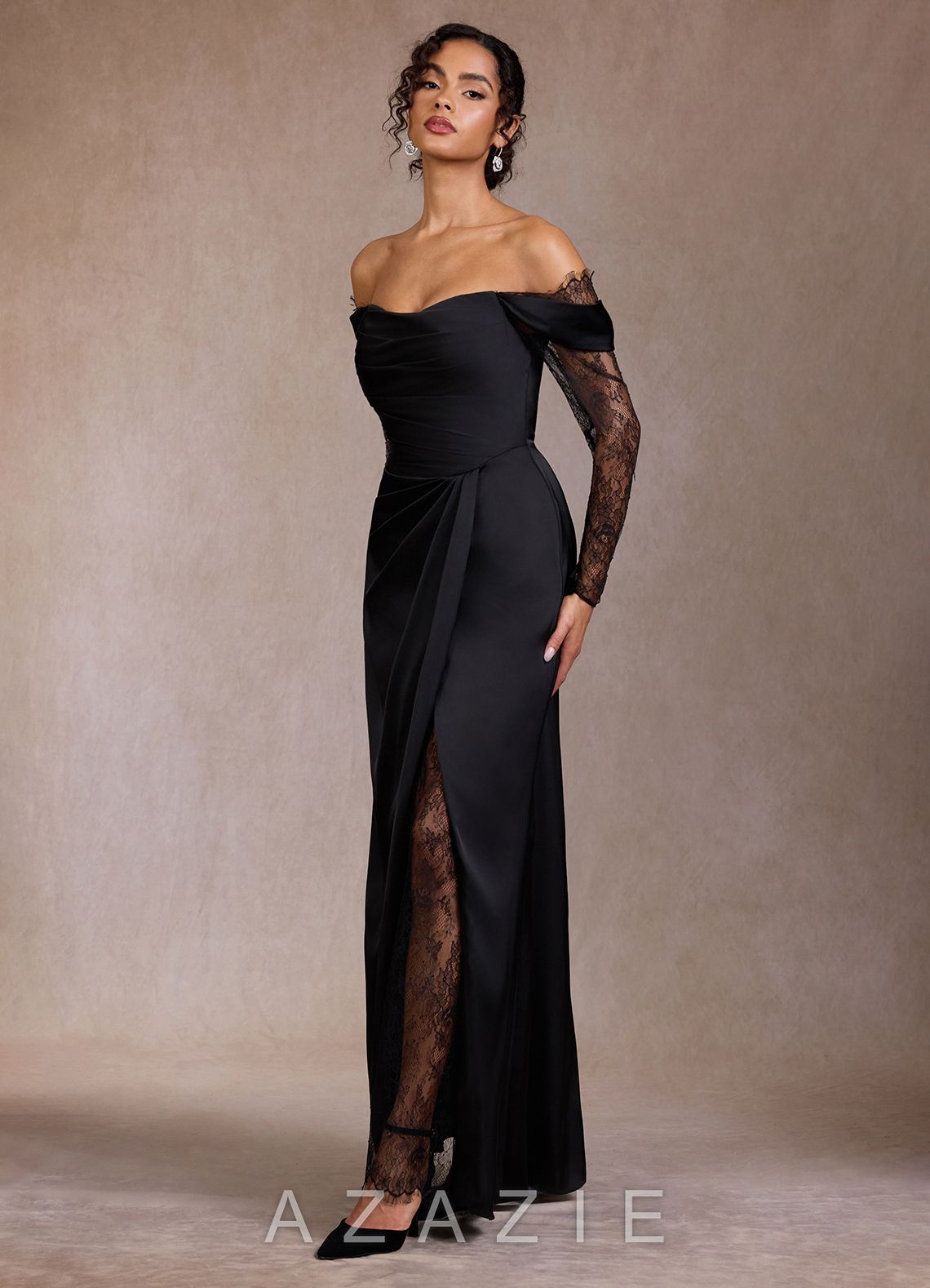Gizela {color} Lace Maxi Dress  black