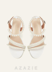 Pearl Strap Heels  ivory