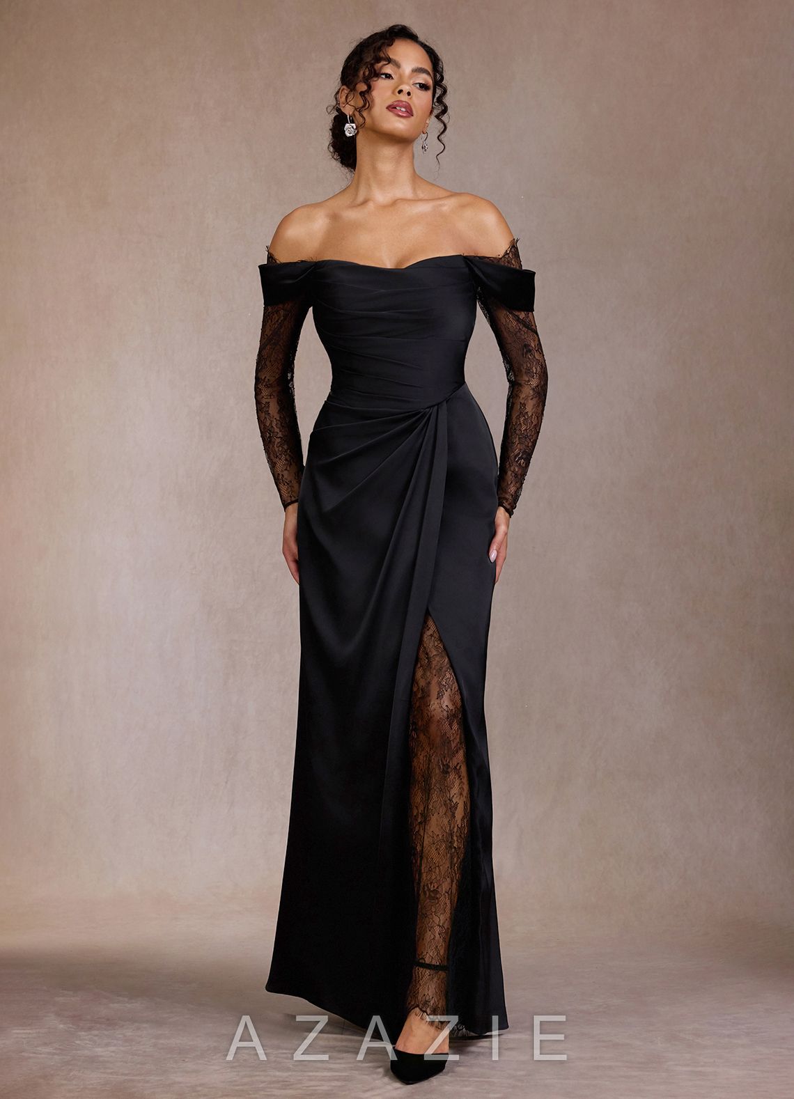 Gizela {color} Lace Maxi Dress  black
