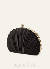Shell-Shape Pleated Evening Clutch