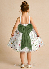 Azazie Peppa Ivory Olive A-Line Sweetheart Neckline Tulle Dress ivory/olive