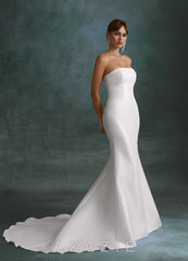 Azazie Vivianna Diamond White Mermaid Strapless Mikado Dress diamond_white