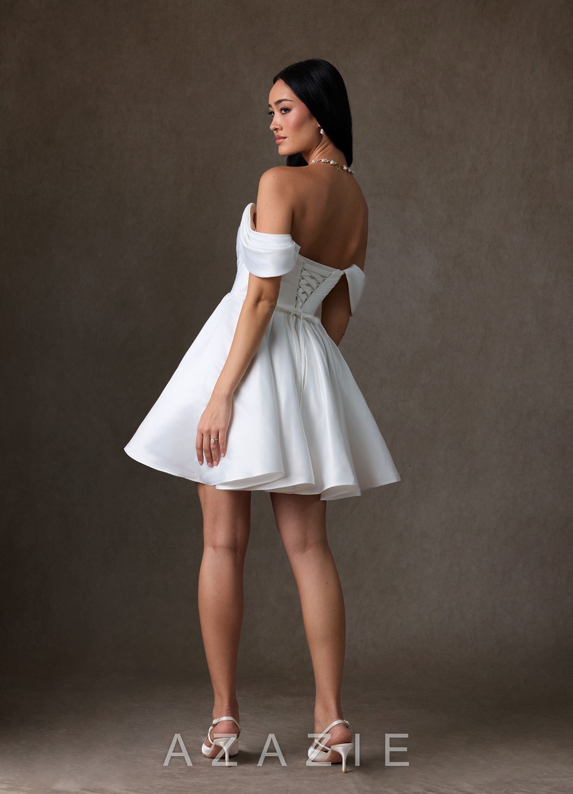 Azazie Anne Diamond White A-Line Satin Dress diamond_white