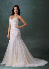 Azazie Chelley Diamond White Champagne Mermaid Strapless Tulle Dress diamond_white/champagne