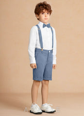 Finn Dusty Blue Boy 4-Piece Shorts Suit
