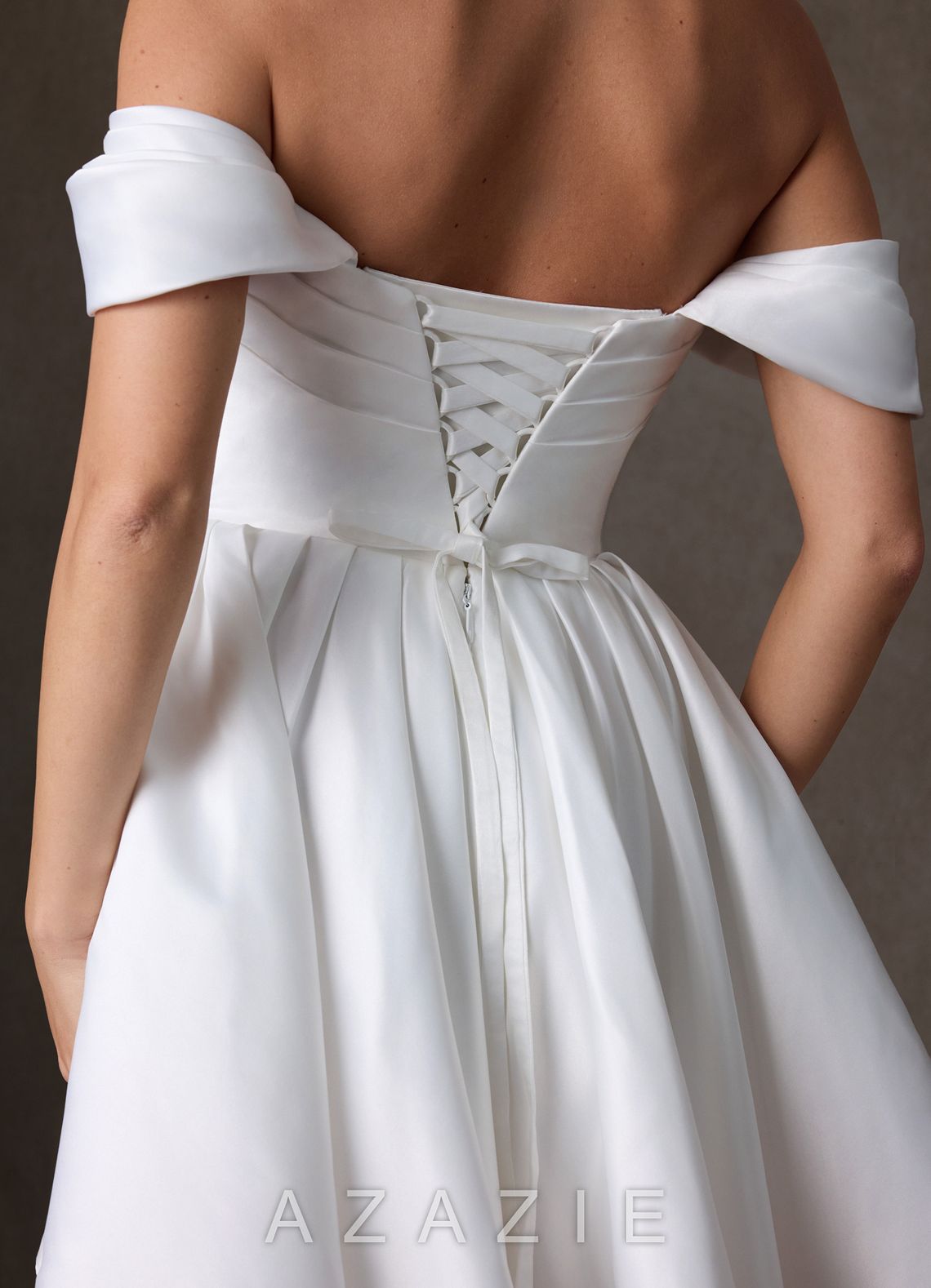 Azazie Anne Diamond White A-Line Satin Dress diamond_white