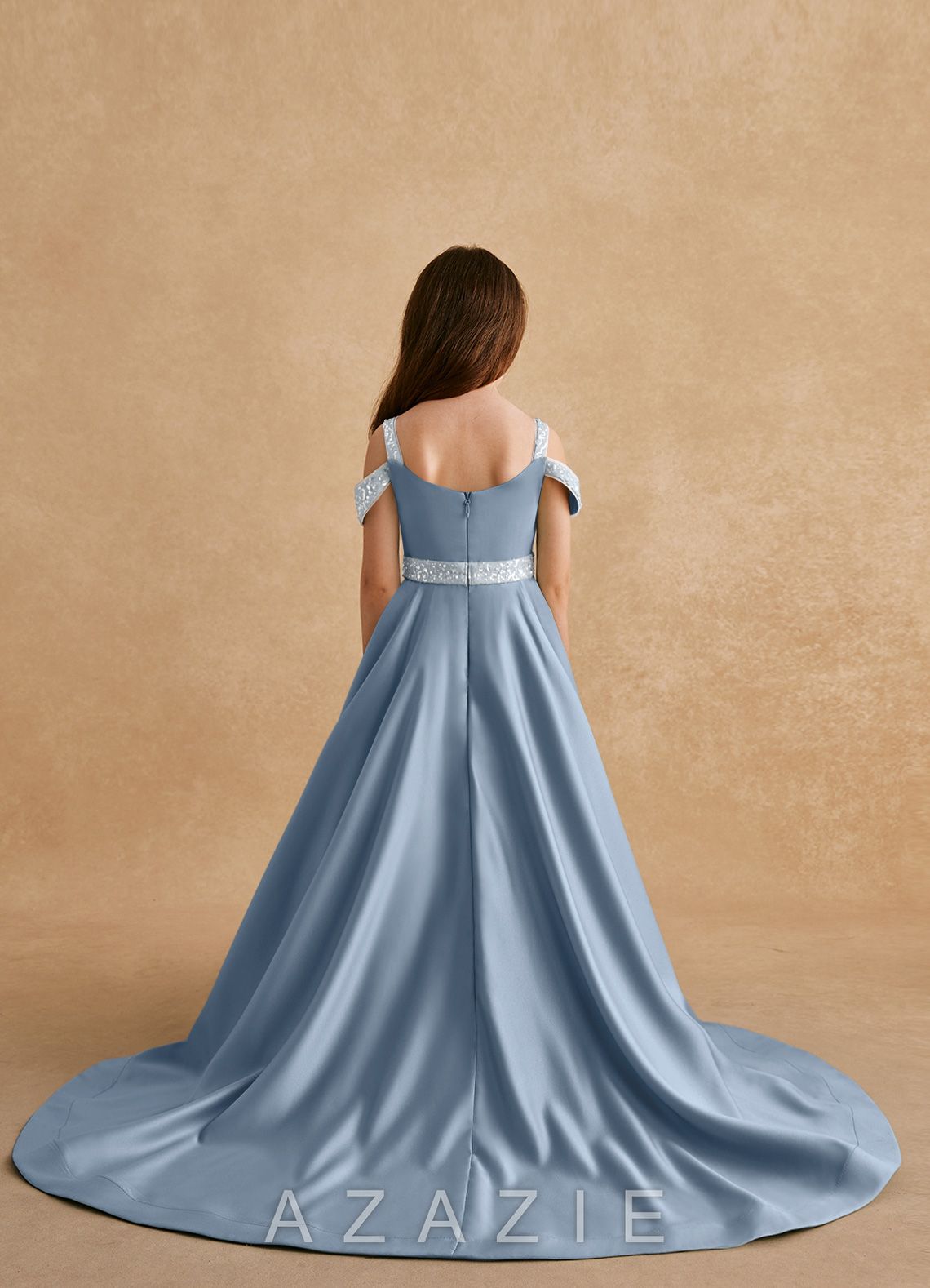 Azazie Jodi Dusty Blue A-Line Matte Satin Dress dusty_blue