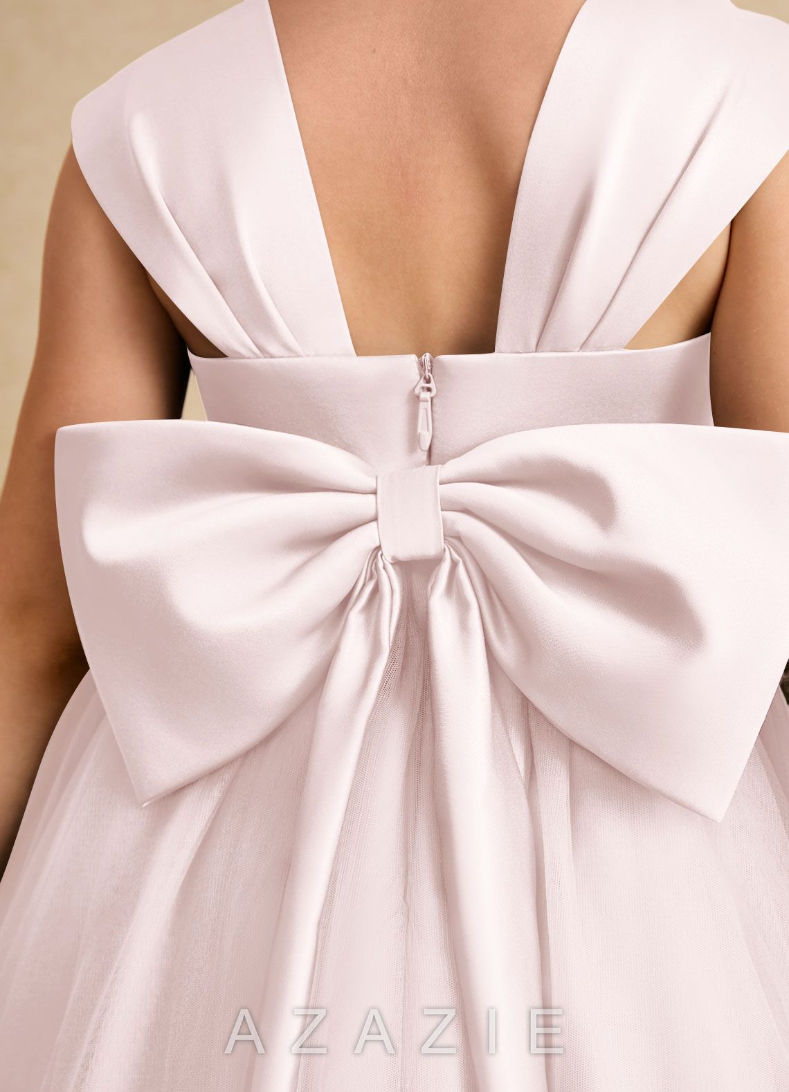 Azazie Chickadee Blushing Pink Ball-Gown Sweetheart Neckline Matte Satin Dress blushing_pink
