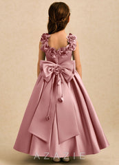 Azazie Eden Dusty Rose Ball-Gown Pleated Matte Satin Dress