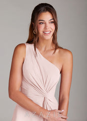 Azazie Brooke Blushing Pink A-Line One Shoulder Chiffon Dress blushing_pink