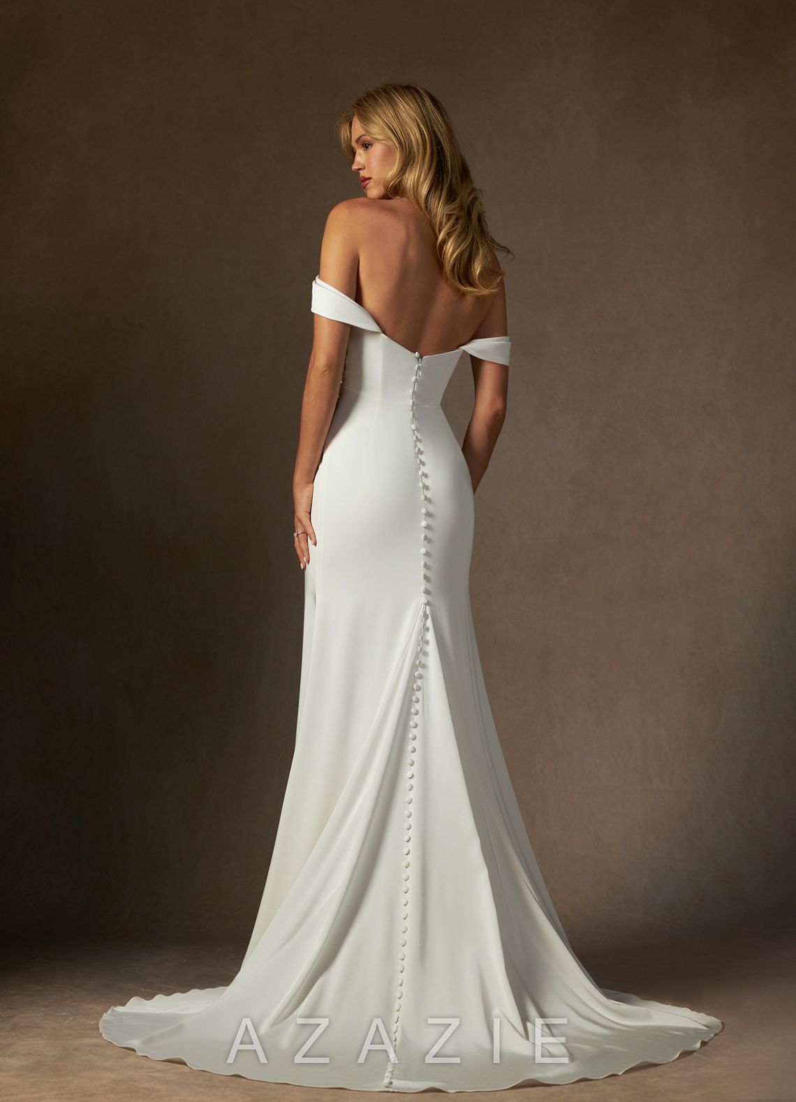 Azazie Brenna Diamond White Mermaid Strapless Crepe Back Satin Dress