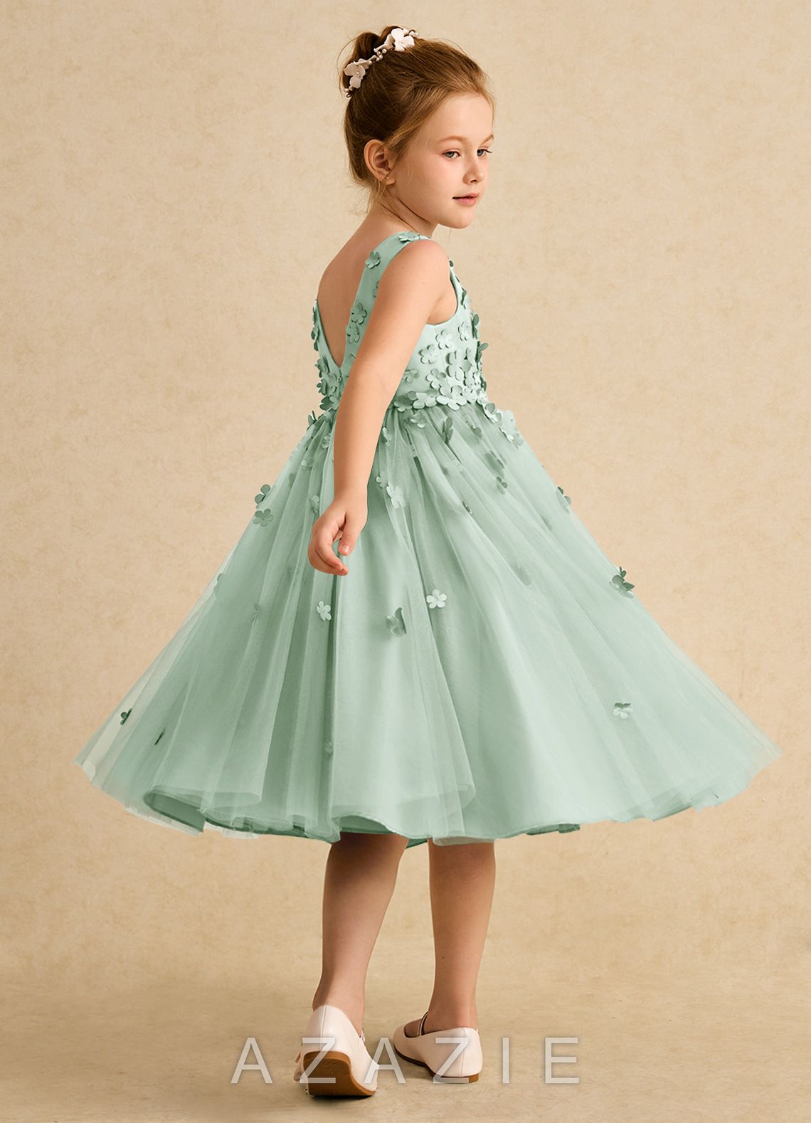 Azazie Lana Agave A-Line Sleeveless Matte Satin Dress agave
