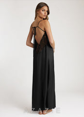 Satin and Lace Midi Slip Dress