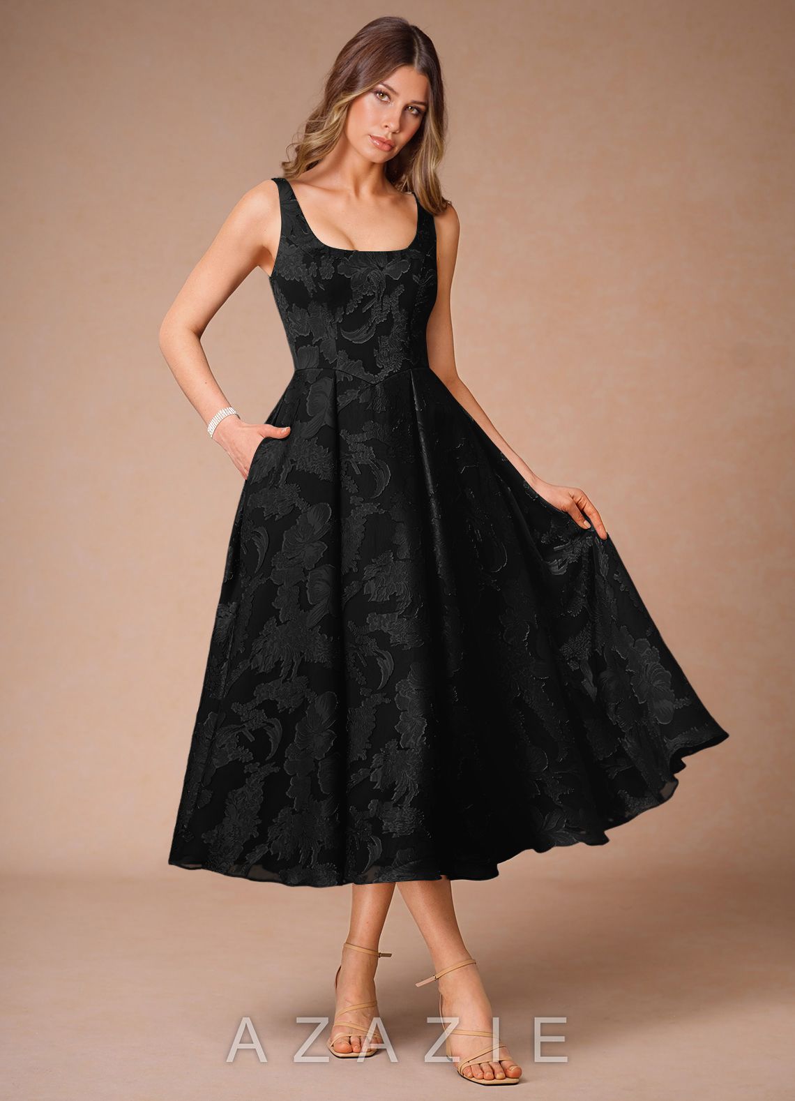 Alba {color} Pleated Midi Dress  sp_black_#b124361