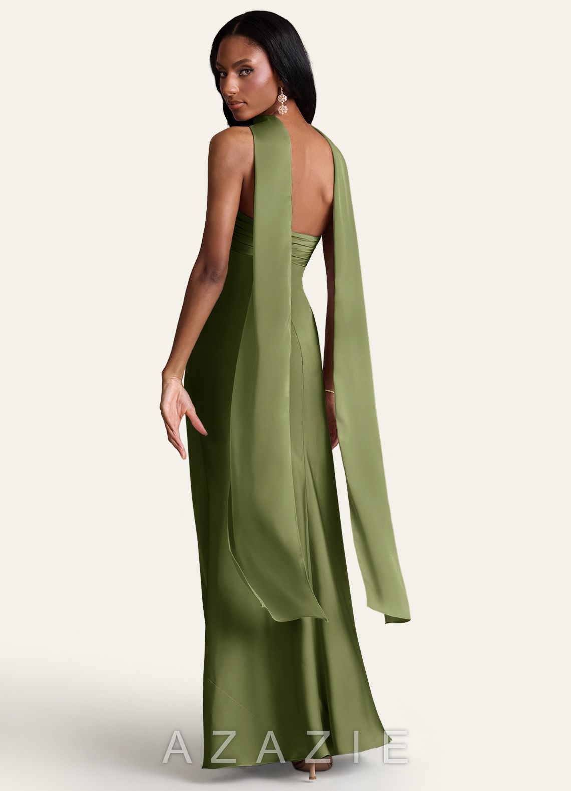 Azazie Matching Color Stretch Satin Scarf