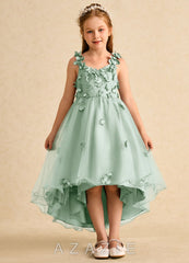 Azazie Tweety Agave A-Line Lace Tulle Dress agave