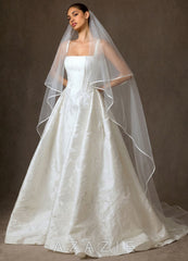 Coiled Serenity Chapel Veil  diamond_white