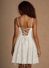Xenia White Sequin Mini Dress