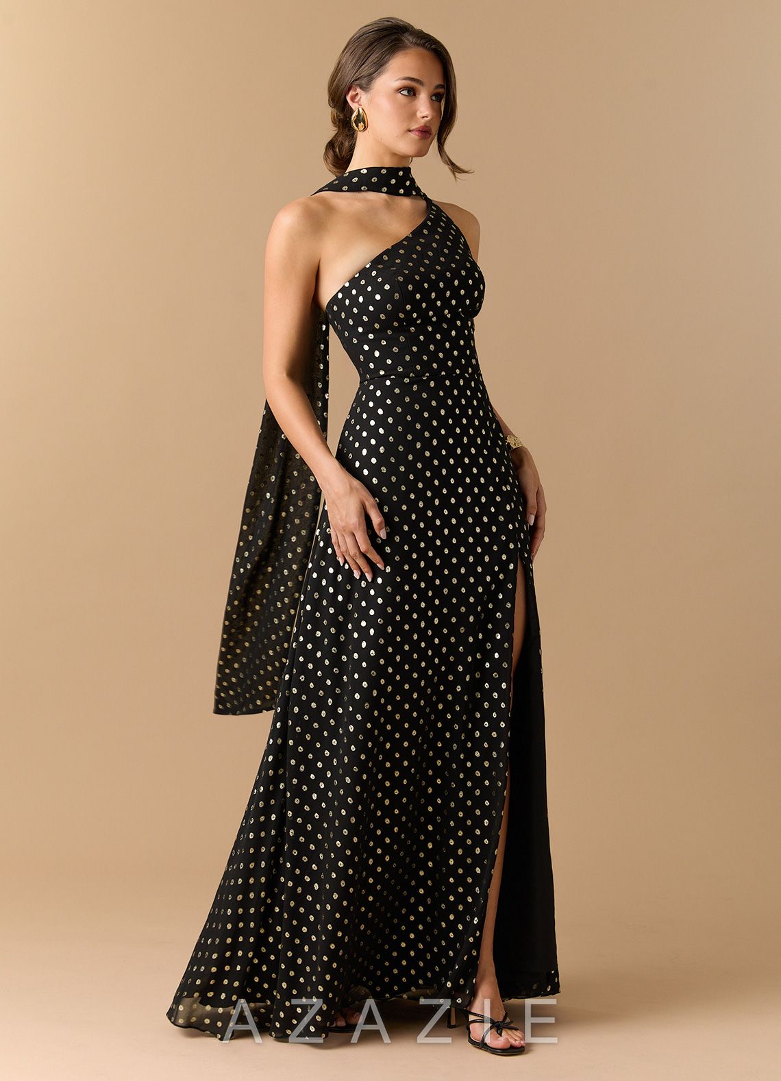 Kiera {color} Maxi Dress  sp_black_gold_polkadot_#bp134307