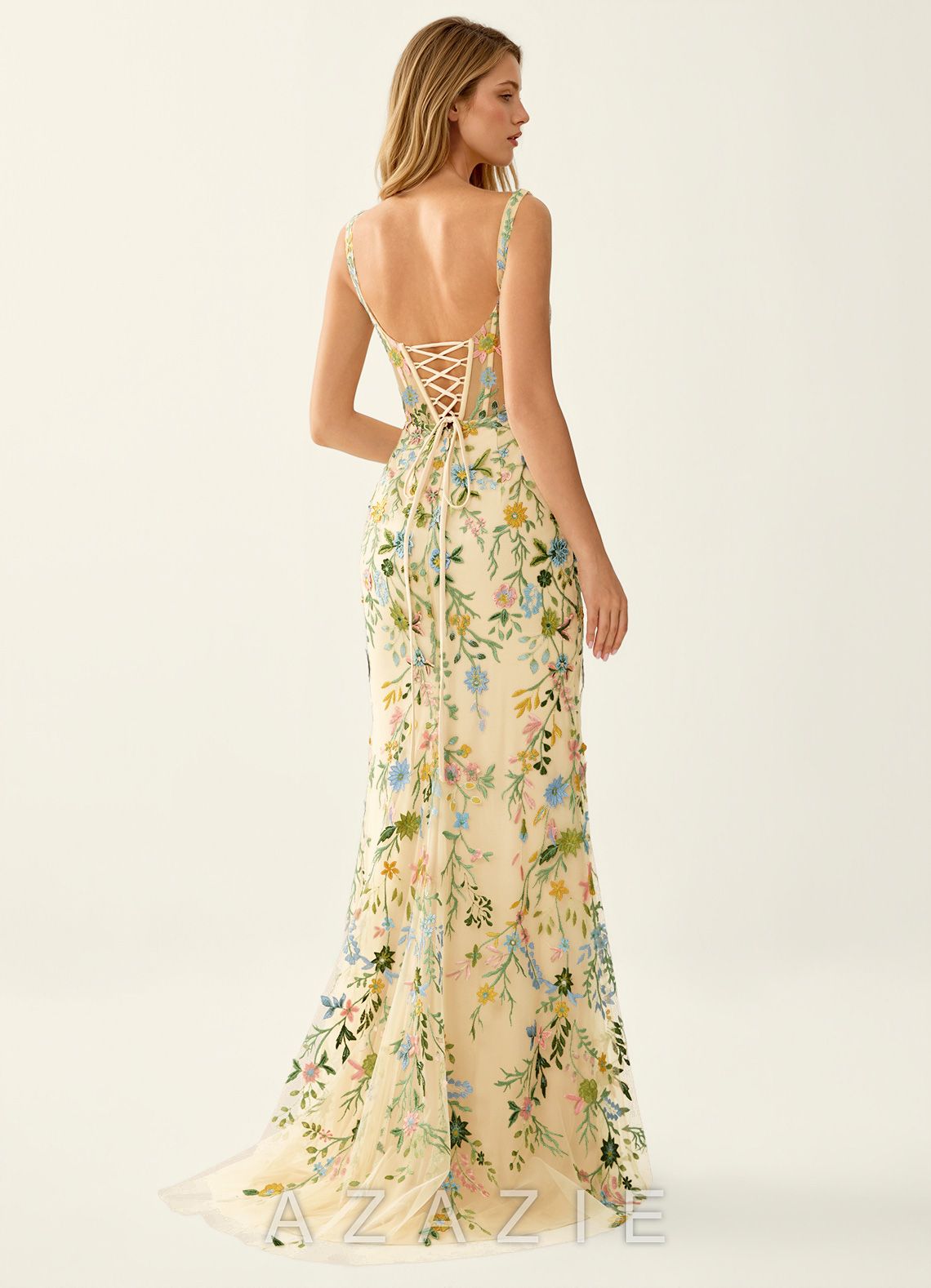 Posey Lemon Sorbet Lace Mermaid Prom Dress