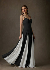 Azazie Anika Black Diamond White A-Line Sweetheart Neckline Stretch Crepe Dress