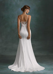 Azazie Georgette Diamond White Mermaid Strapless Stretch Satin Dress diamond_white