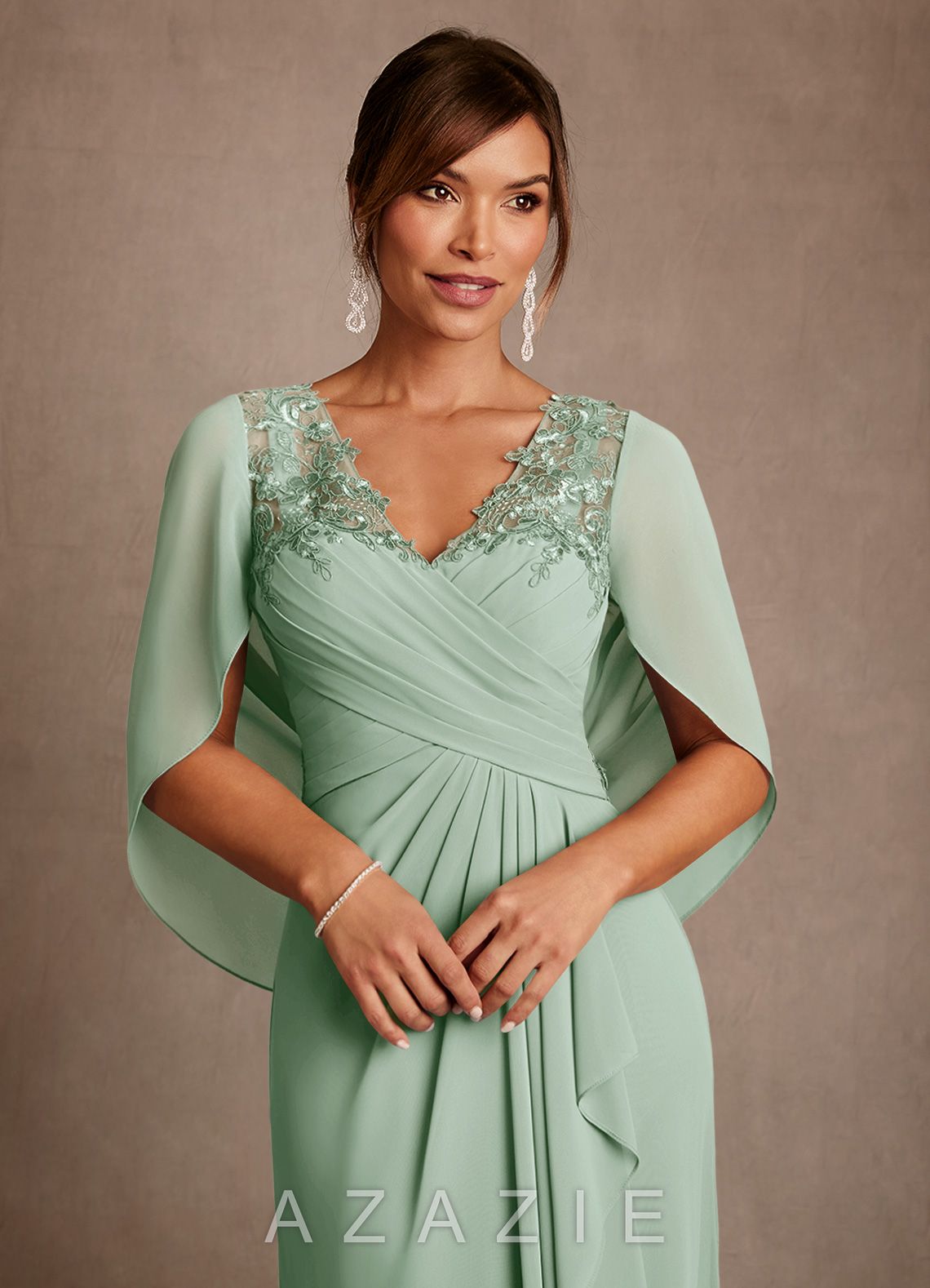 Azazie Forums Agave A-Line Lace Dress agave
