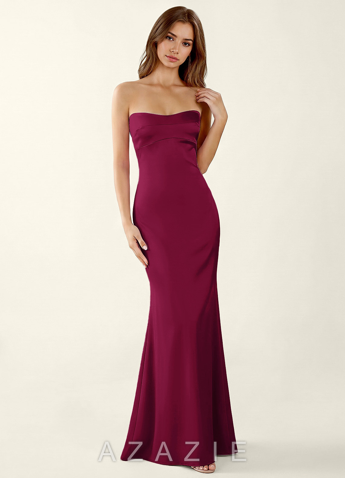 Miniqueadom Merlot Open Back Satin Vacation Dress