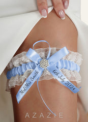 Personalized Lace Blue Wedding Garter