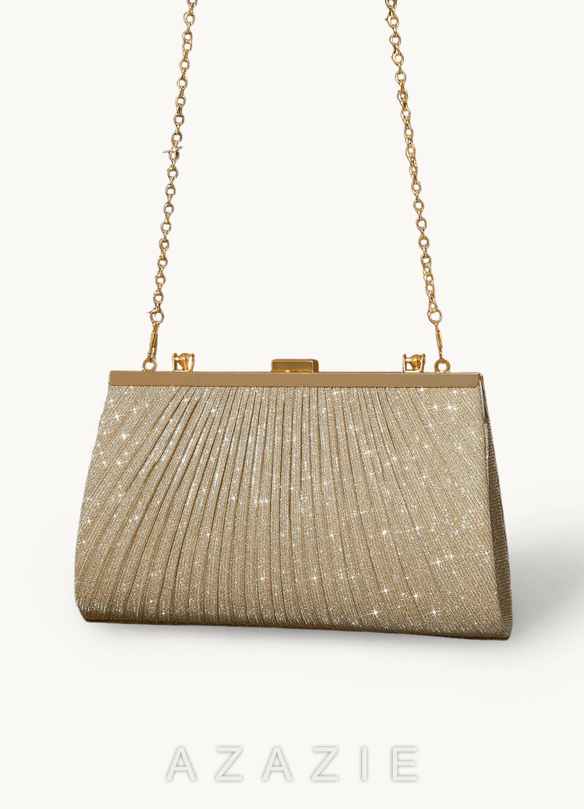 Glitter Pleated Handbag