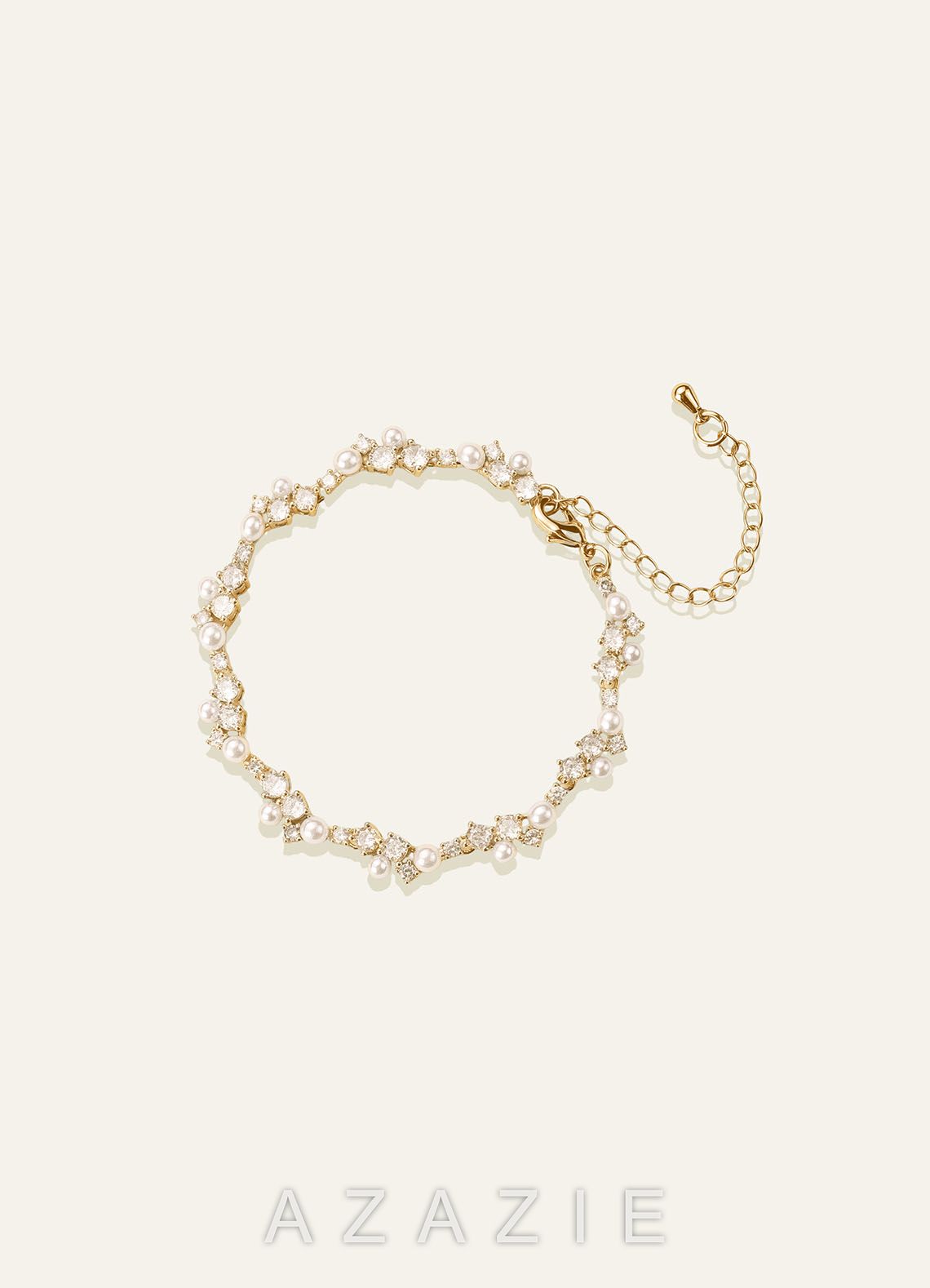 Pearl Crystal Vine Bracelet  gold