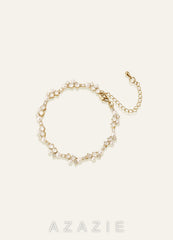 Pearl Crystal Vine Bracelet  gold